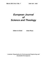 European Journal of Science and Theology