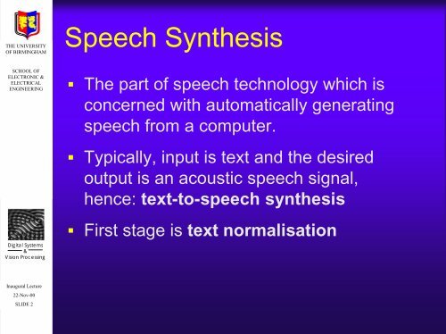 Concatenative synthesis - University of Birmingham