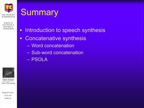 Concatenative synthesis - University of Birmingham