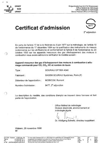 Certificat d'admission - LegNet