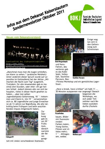 Sondernewsletter "Wir machen die Nacht zum Tag!"