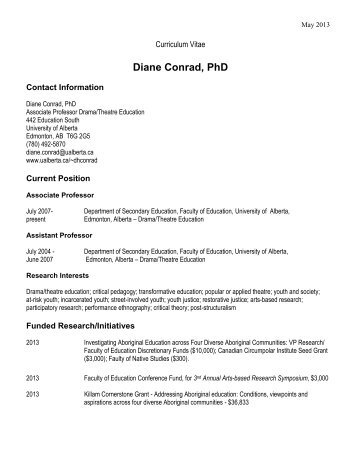 Diane's CV - University of Alberta