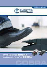FUSS-SCHALTER COBRA Foot operated ... - ELEKTRA Tailfingen