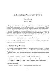 Cohomology Products in CRIME - Gap
