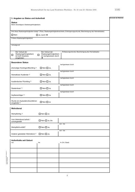 EinbÃ¼rgerungs-Antrag Nicht barrierefrei, fremde(s) - Rhein-Kreis ...