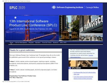 SPLC 2009 - SPLC.net l Software Product Line Conferences