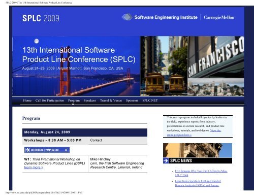 SPLC 2009 - SPLC.net l Software Product Line Conferences