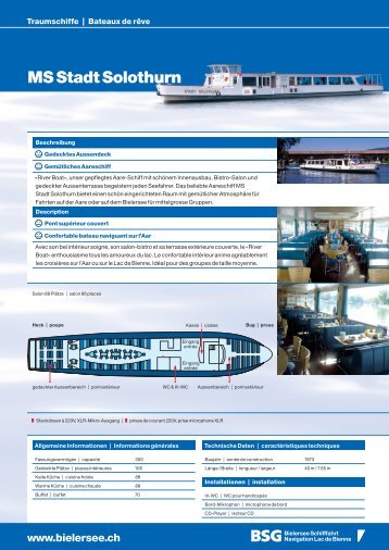 Factsheet MS Stadt Solothurn - BSG - Bielersee Schifffahrt