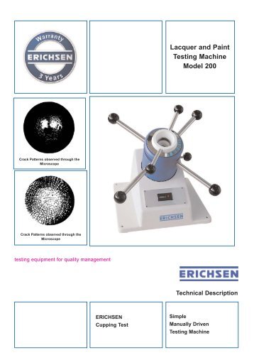 Lacquer and Paint Testing Machine Model 200