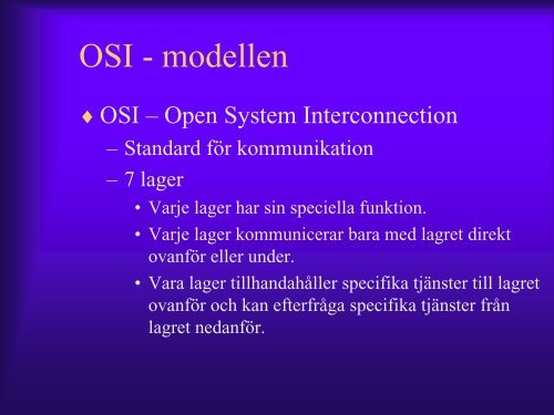 OSI - modellen
