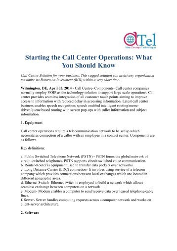 Starting the Call Center Operations: What You Should Know