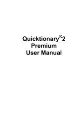 Quicktionary 2 Premium User Manual - WizCom Technologies Ltd