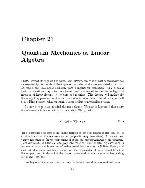 1 PHYSICS 430 Lecture Notes on Quantum Mechanics J. Greensite ...