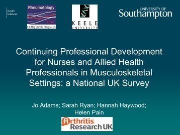 The continuing professional development for health professionals ...