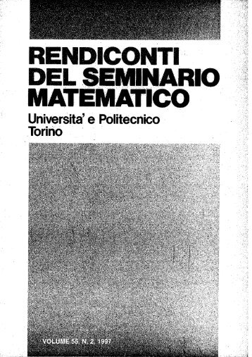 Seminario Matematico - UniversitÃ  degli Studi di Torino