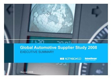 Global Automotive Supplier Study 2008 - Roland Berger