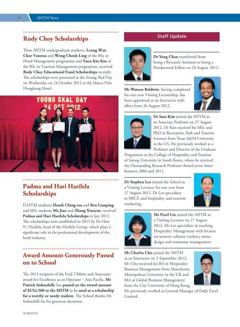 Vol 13 Issue 1, February 2013 - School of Hotel & Tourism ...