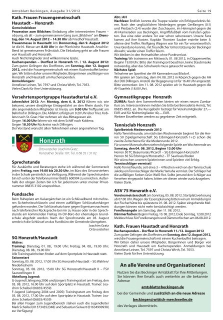 Ausgabe 31/2012 - Gemeinde Beckingen