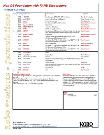 KOBO Formulations - Kobo Products Inc.