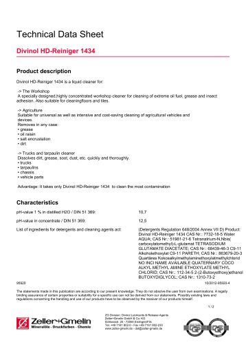Technical Data Sheet - Zeller+Gmelin GmbH