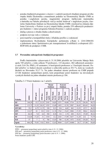 VÃƒÂ½roÃ„ÂnÃƒÂ¡ sprÃƒÂ¡va o Ã„Âinnosti UMB za rok 2006 - Univerzita Mateja Bela