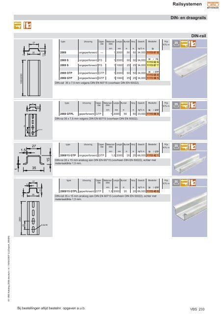 VBS. Railsystemen - OBO Bettermann