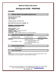 here's a link to the MSDS for propane r290 - IDMsvcs