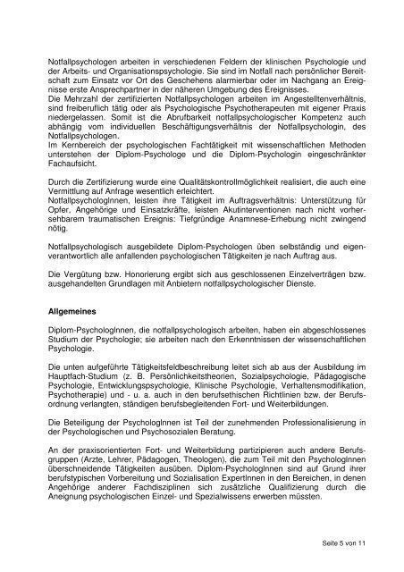 Tätigkeitsfeldbeschreibung Notfallpsychologie BDP Mai 2007\374