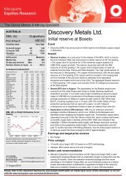 Macquarie Equities Research - Discovery Metals Limited