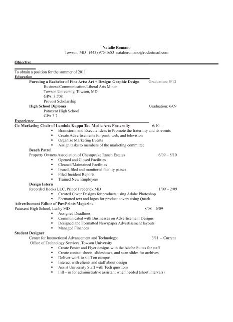 Resume - Towson University