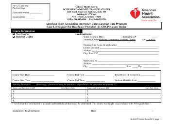 BLS Roster 2013 - Ochsner.org