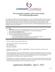 2013 Scholarship Application - Community Foundation of West ...