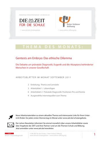 Gentests am Embryo: Das ethische Dilemma - Peter Ustinov Stiftung