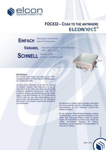 focx32âcoax to the anywhere - Elcon Systemtechnik