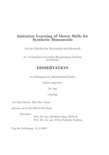 Imitation Learning of Motor Skills for Synthetic Humanoids ...
