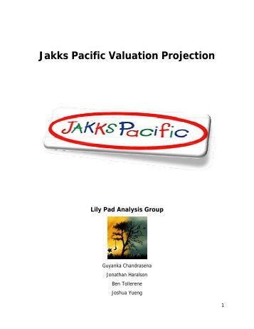 Jakks Pacific Valuation Projection - Mark Moore