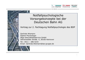 Vortrag BDP Notfallpsychologie VersorgungskonzeptePDF-Variante ...
