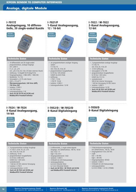 Dezentrale E/A-Systeme - Spectra Computersysteme GmbH