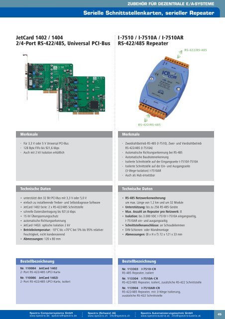 Dezentrale E/A-Systeme - Spectra Computersysteme GmbH