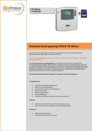 Dreikreis-Solarregelung STECA TR 603mc - Solmaxx