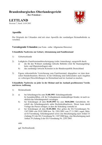 LETTLAND - Brandenburgisches Oberlandesgericht