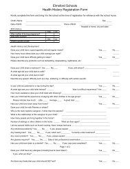 Health History Registration Form