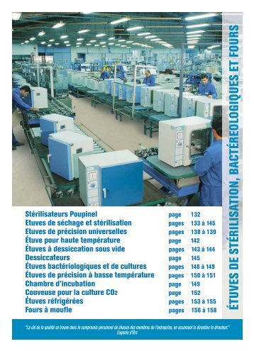 Ã©tuves de stÃ©rilisation, bactÃ©reologiques et fours - J.P Selecta