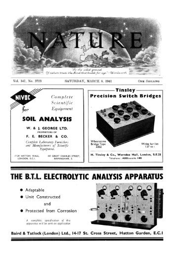 THE B.T.L. ELECTROLYTIC ANALYSIS APPARATUS