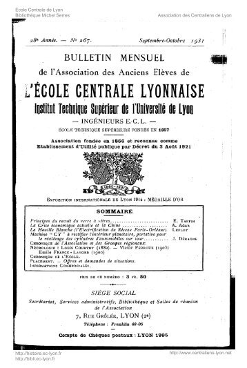 Revue Technica, annÃ©e 1931, numÃ©ro 267 - Histoire de l'Ãcole ...