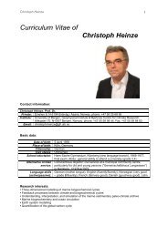 Curriculum Vitae of Christoph Heinze