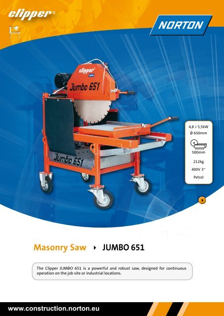 Masonry Saw JUMBO 651 - Norton Construction Products