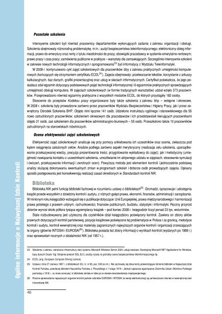 Sprawozdanie z dziaÅalnoÅci NIK w 2008 roku (plik PDF)