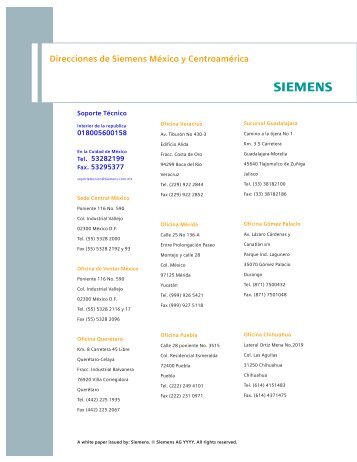 Direcciones de Siemens MÃ©xico y CentroamÃ©rica - Industria de ...