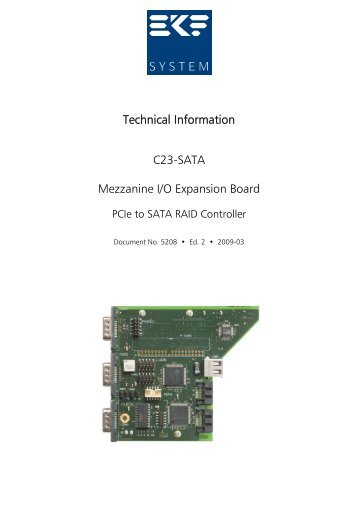 Technical Information C23-SATA Mezzanine I/O Expansion Board - Ekf